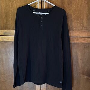 Buffalo David Bitton Black Long Sleeve Henley